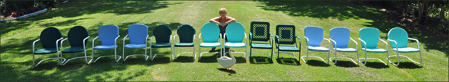 photo of metal chairs from back yard
